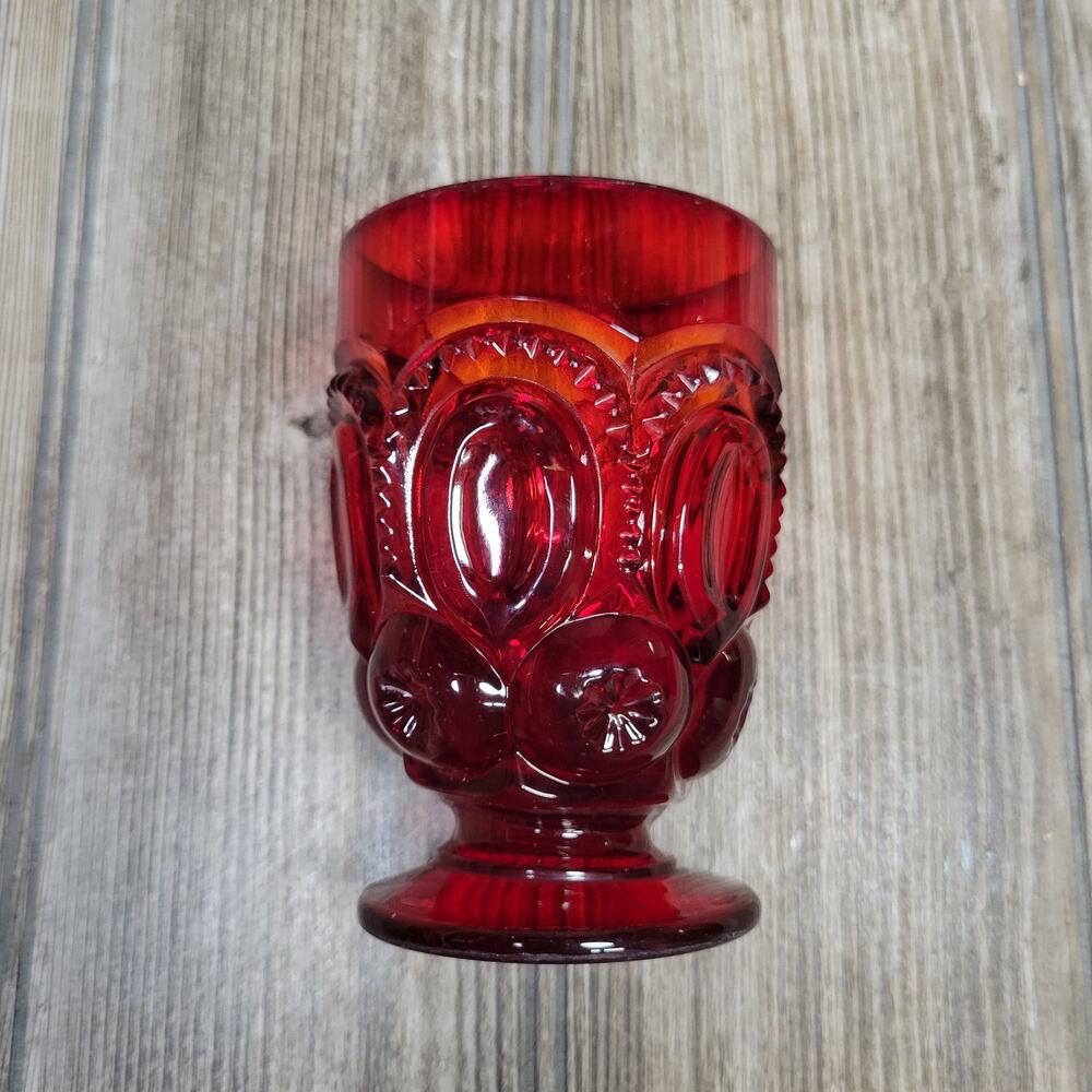 Vintage LE Smith Moon and Stars Red 7 oz Juice Glass Tumbler - Picture 3 of 3